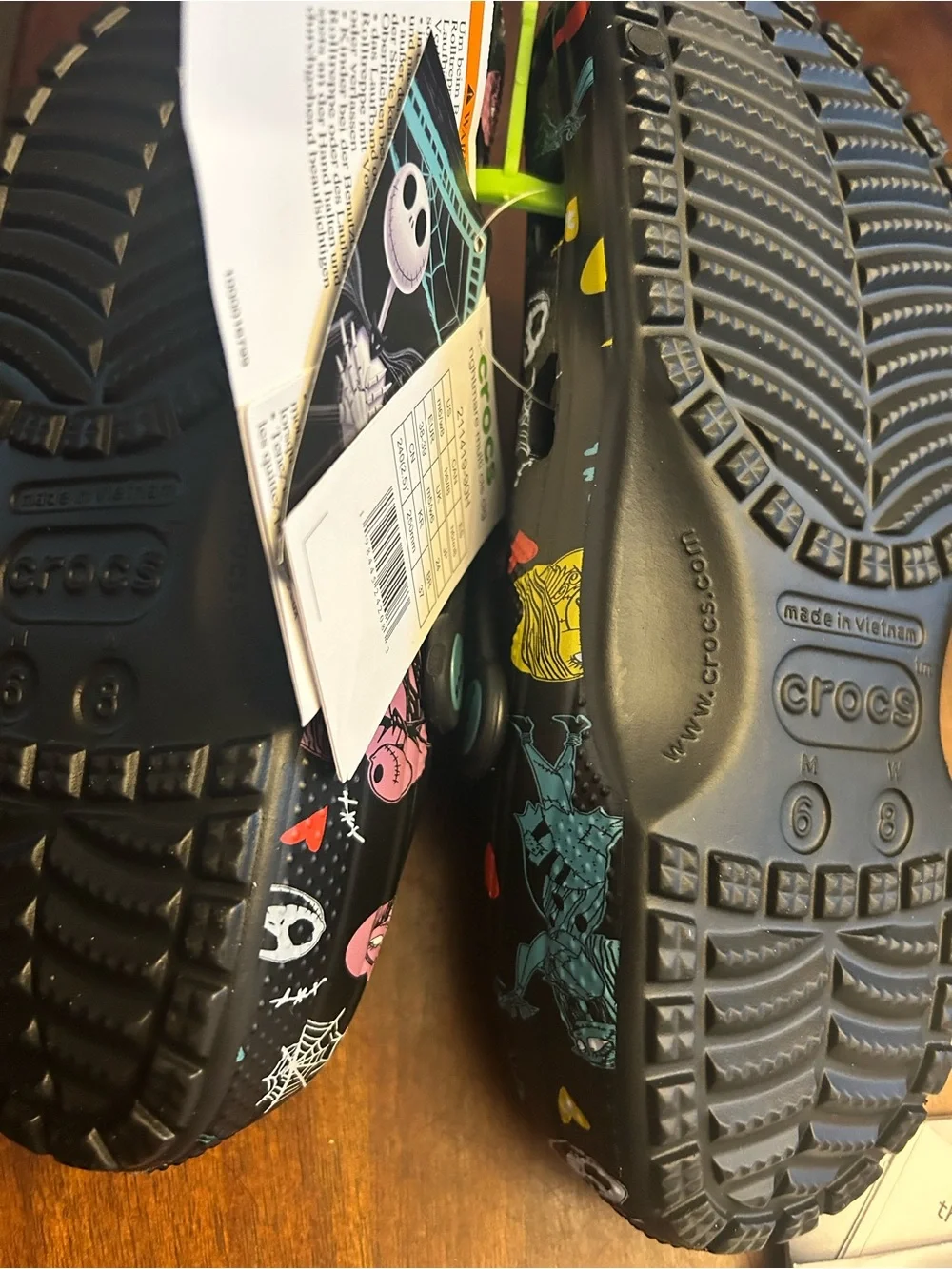 CROCS Black Graphic Skull & Heart Jibbitz Mules - Picture 3 of 3